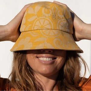 NWT🍋Spell💯Organic Cotton Pomelia Bucket Hat in Mustard size small/medium